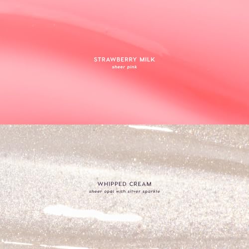 ColourPop Fresh Kiss Glossy Lip Balm Set - Strawberry Milk & Whipped Cream (2 Count) - Hydrating Lip Care with Peptides