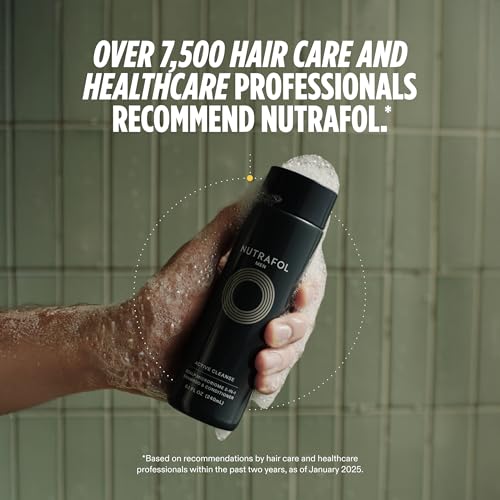 Nutrafol Men's Shampoo and Conditioner 2-in-1, Cleanses, Hydrates, Unclogs Pores, Improves Hair Volume & Strength, Physician-formulated for Thinning Hair, Color Safe, Sulfate Free - 8.1 Fl Oz Bottle