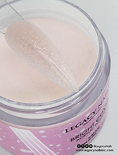 Legacy Nails Professional Bright Cover Acrylic Powder - 2 oz Cream Shimmer
