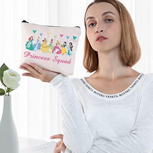 Princess Squad Cosmetic Makeup Bag - Waterproof Zipper Pouch for Travel & Gifts