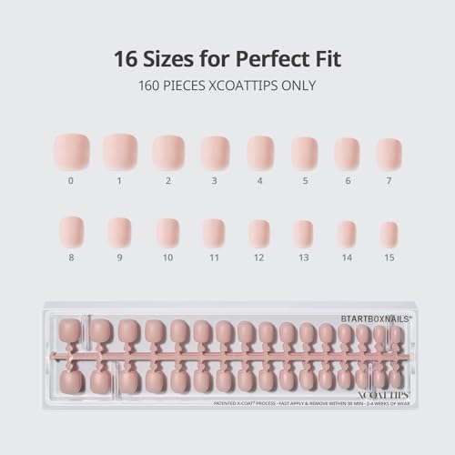 BTArtboxnails Bare 5-Shade Nude-01 XXS Press On Nails - 160Ct