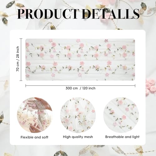 Artoid Mode Pink 3D Flower Table Runner - 28 x 120 Inch Polyester