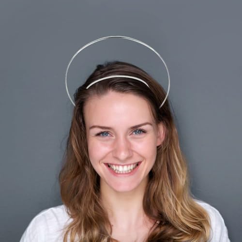 Lawie 6 Pack Silver Double-Layer Halo Crown Headbands Tiara Hair Accessories DIY Bridal Party