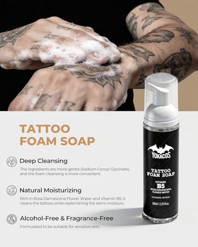 YOKACOS Tattoo Aftercare Kit - 4-Piece Care Set for Fresh & Healed Tattoos