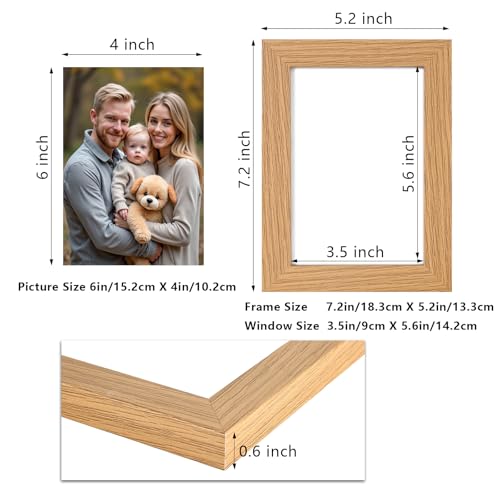 4x6 Double Hinged Picture Frame with Real Glass - Adjustable Display