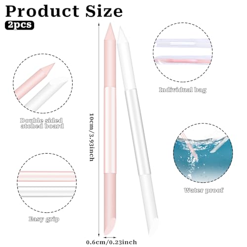 Glass Cuticle Pusher Set - Double-Headed Nail Trimmer & Remover
