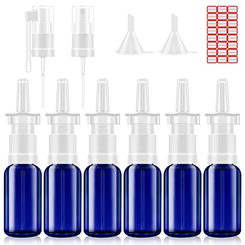 FZENeast 30ml Refillable Glass Nasal Spray Bottles, 6-Pack Fine Mist Sprayers