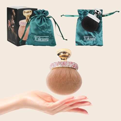 Diamond Extra Large Kabuki Brush for Self Tanner - 3 Inch Oval Makeup Brush with Drawstring Bag