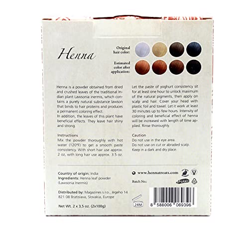 Organic Henna Powder - Pure Red Hair Dye & Scalp Treatment (7 oz)