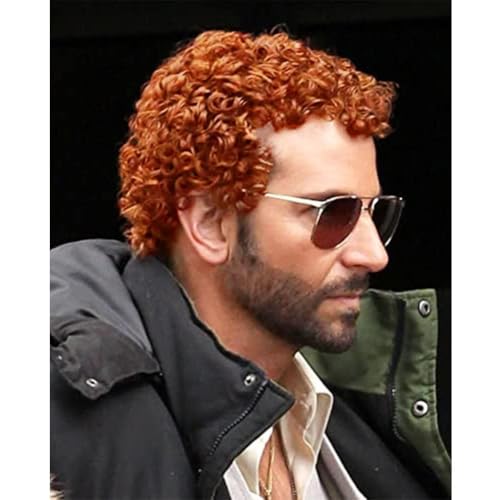 Short Orange Afro Curly Wig for Men - California Cosplay Costume
