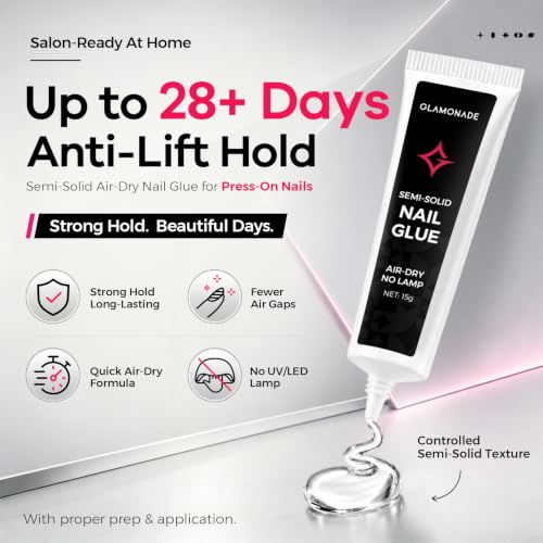 Glamonade Strong Press-On Nail Glue 15g Fast-Drying, No UV Needed