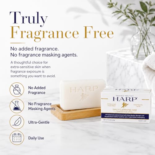 HARP Fragrance-Free Syndet Body Wash Bar for Sensitive Skin - 5oz