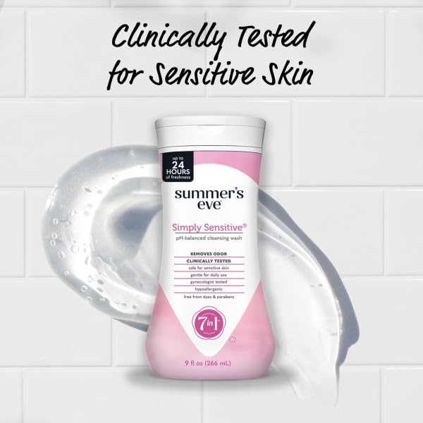 Summer's Eve Simply Sensitive Feminine Cleansing Wash 9 Oz Pack of 3