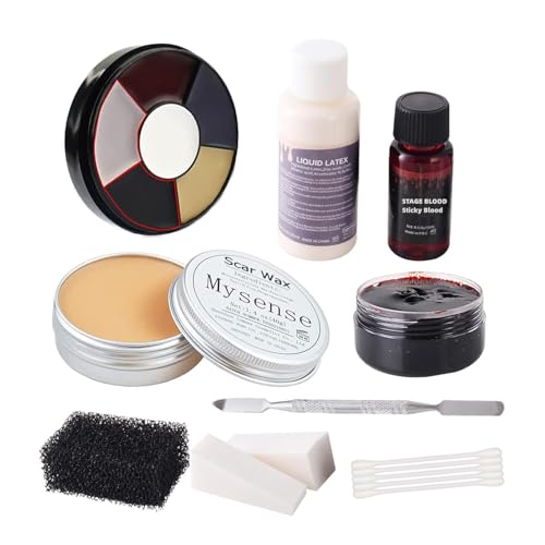 Mysense SFX Makeup Kit: Liquid Latex, Scar Wax, Face Paint & Stage Blood