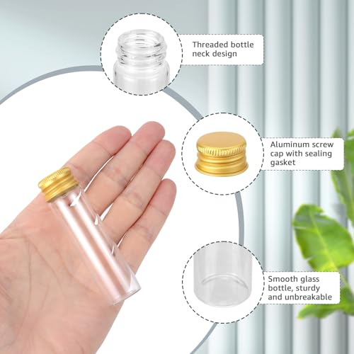 20ml Clear Glass Vials with Screw Caps - 35-Pack Small Sample Jars