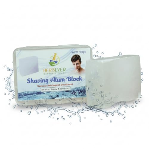 Natural Unscented Aftershave Alum Block for Sensitive Skin - 100g