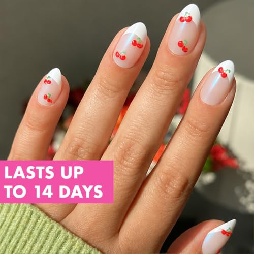 Olive & June Maximalist Press-On Nails Kit - Cherry French, 42 Non-Toxic Nails in 21 Sizes