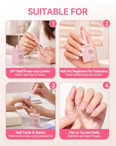 Makartt 10-in-1 UV Nail Glue Gel - Strong, Low Heat, 15ML