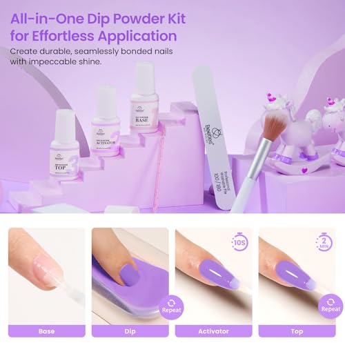 Beetles Violet Whisper Dip Powder Nail Kit - 4 Colors 17g