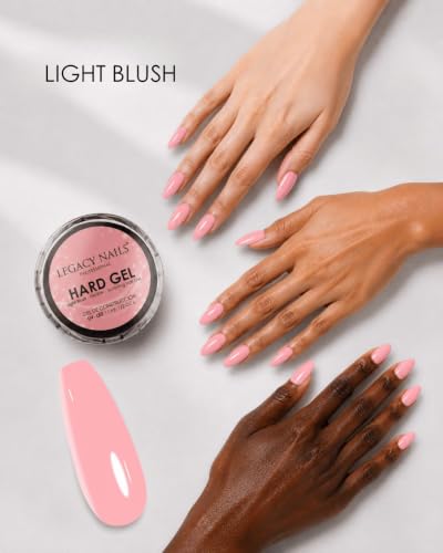 Legacy Nails Hard Builder Gel - Professional Sculpting Gel, Light Blush