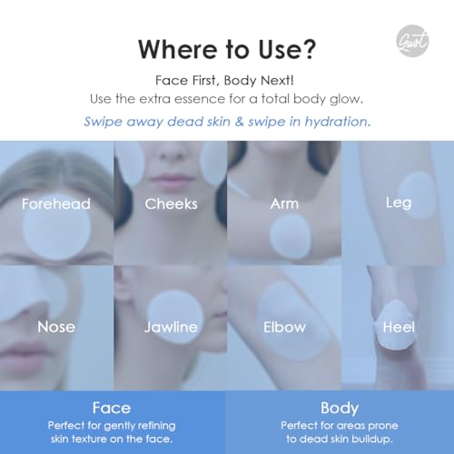 Glowiest Daily Rituals Peeling Pads with Hyaluronic Acid & PDRN - Exfoliating AHA BHA PHA Face & Body Treatment