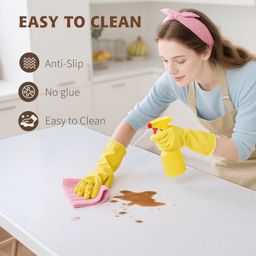 Non-Adhesive Shelf Liner 12in x 20FT - Waterproof & Non-Slip White