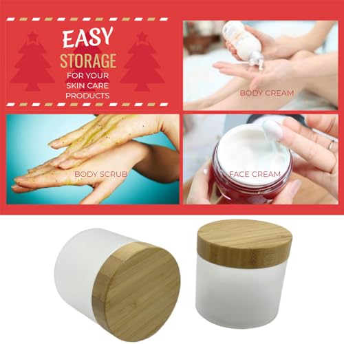 16oz Bamboo Lid Jar - Frosted Refillable Cosmetic Container for Creams & Powders