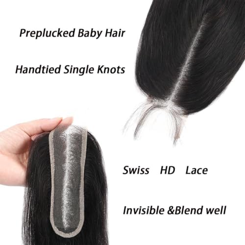 14 Inch Body Wave Lace Closure - 100% Virgin Human Hair, Pre-Plucked, Transparent Lace Frontal