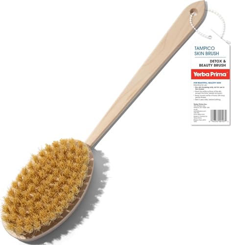 Yerba Prima Tampico Skin Brush - Natural Vegetable Fiber Dry Brushing Tool