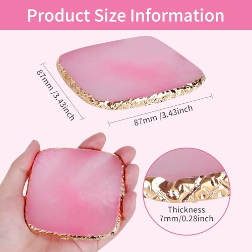 MixPeak 2-Piece Resin Nail Art Palette Set - Travel Size with Gold Edge