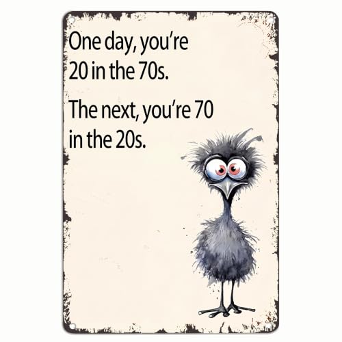 Funny 70th Birthday Aluminum Plaque - Vintage Wall Art for Men & Women