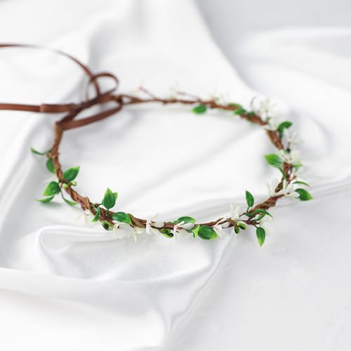 Handmade White Flower Crown Headband for Bridal Wedding & Photography