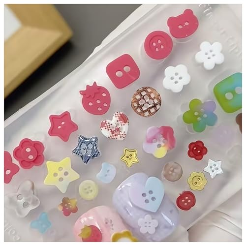 3D Button Nail Mold - Silicone Craft Tool for Charms & Accessories