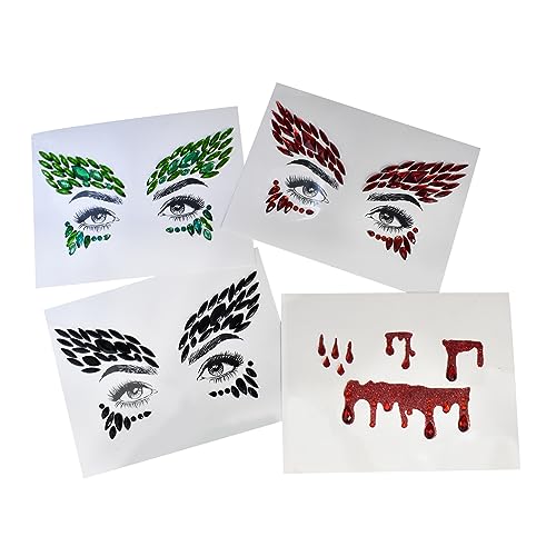 Vampire Blood Face Gems - Halloween Costume Rhinestone Stickers