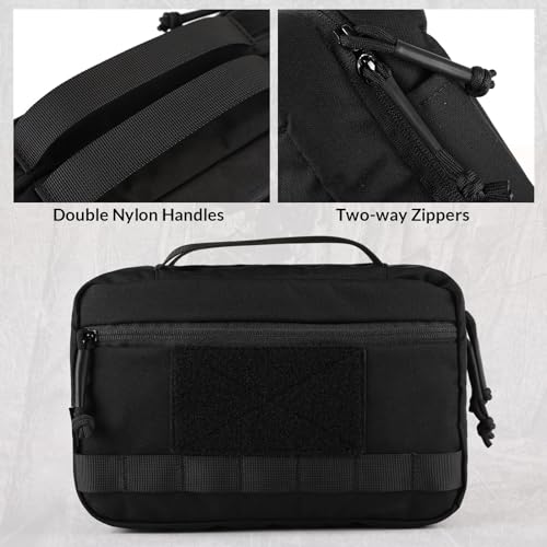 VOTAGOO GEAR Black Tactical Toiletry Bag Waterproof Nylon Molle Dopp Kit Travel Organizer