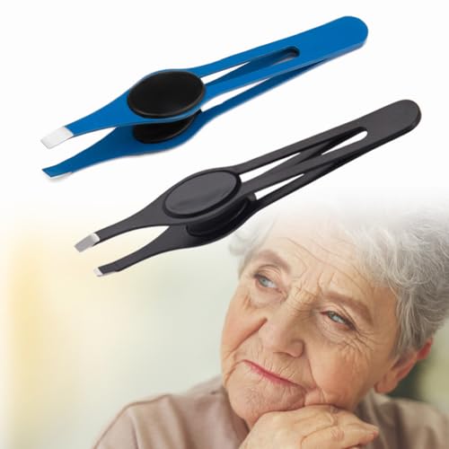 Ergonomic Stainless Steel Slant Tip Tweezers for Arthritis Relief