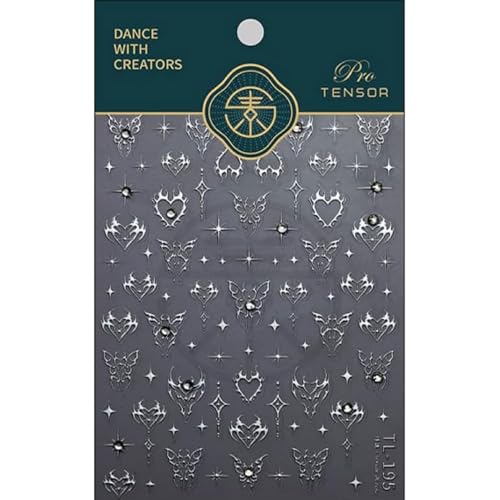 5D Silvery Star Nail Art Stickers for Creative Nail Decoration