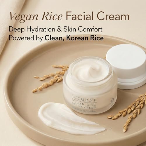 LICORNE Vegan Rice Facial Cream with AHA & PHA – Lightweight Korean