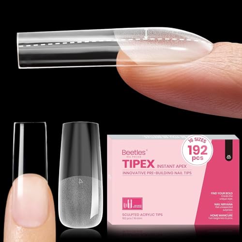Beetles Long Square Nail Tips - 192pcs Structured Apex for DIY Extensions
