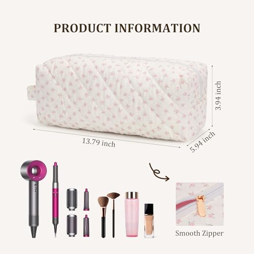 Floral Pink Hair Tools Travel Bag for Dyson Airwrap & Shark Flexstyle