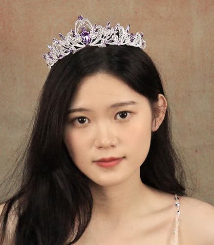 Silver Rhinestone Tiara Crown for Women - Elegant Bridal Hair Accessory