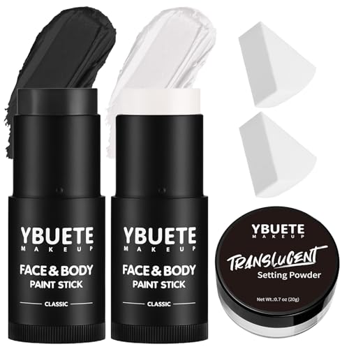YBUETE Professional Face and Body Paint Stick Set for Halloween Cosplay