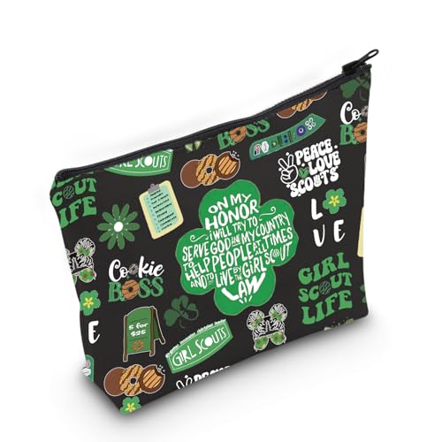 Girl Troop Leader Cosmetic Bag - Durable Canvas Travel Organizer