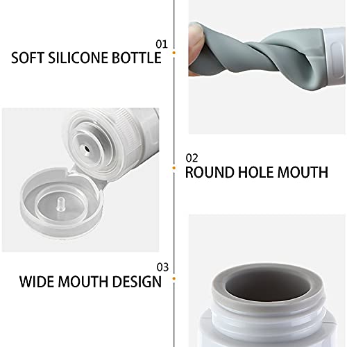 Portable Travel Bottles Set - 6 Pack Silicone Leakproof Containers 80ml/60ml