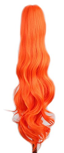 Yuehong 21" Orange Wavy Clip-In Hair Extensions - Synthetic Wig