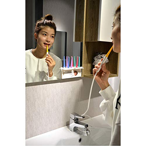 Water Dental Flosser for Family Use with 5 Color Jet Tips - Faucet & Shower Attachments