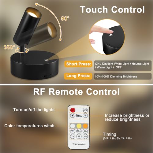 Rechargeable LED Spotlight with Remote Control for Indoor Use