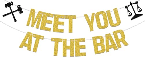 Meet You at The Bar Banner - Lawyer Graduation Party Decor