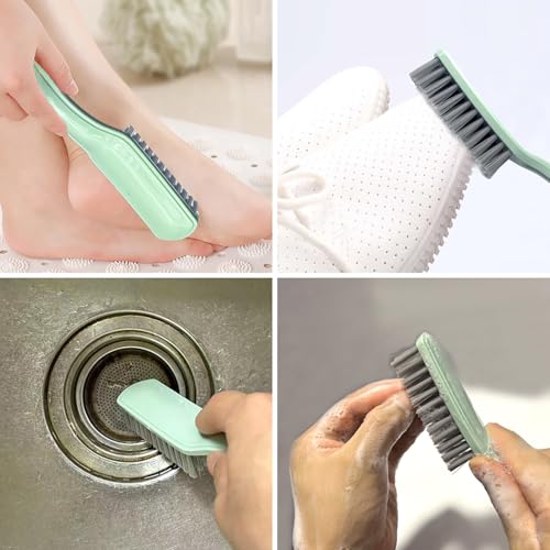 Curved Handle Nail Brush Set - 4 Pcs Multi-Purpose Cleaning Brushes