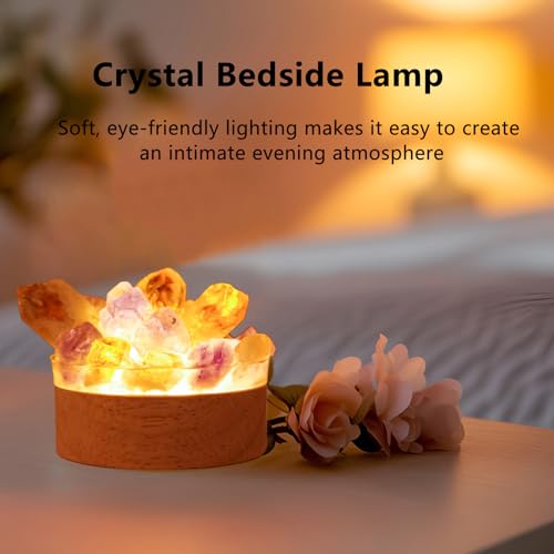 Citrine Crystal Night Light - USB Powered Bedside Lamp